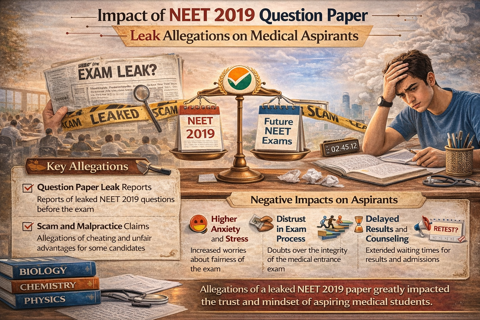 Impact of NEET 2019 Question Paper Leak Allegations on Medical Aspirants | NEET Rank Predictor, NMC, WDOMS & MBBS in Georgia